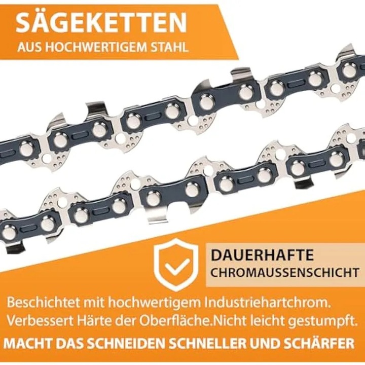 4 db láncfűrész lánc készlet 30cm 3/8" 1.1mm 46 szemes, krómozott, rezgéscsillapító