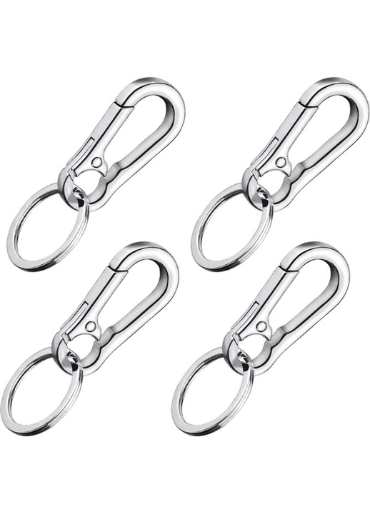 Szürke-fekete fém karabiner kulcstartó szett 4.5x2.2cm 3cm