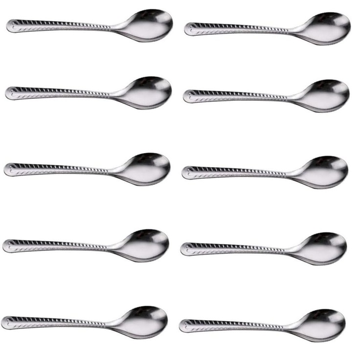 Linguri pentru supa din otel inoxidabil, set 20 buc, lungi, argintiu, 20x4cm
