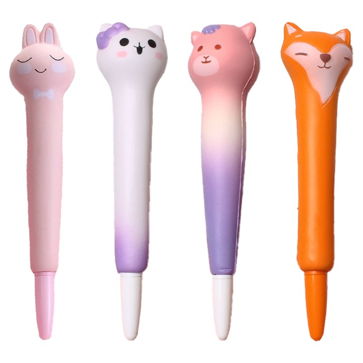 Gél tollak, 2 db-os szett, puha, sokszínű, 14cm