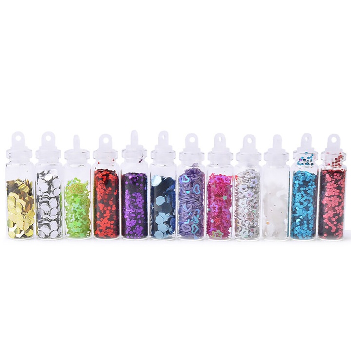 Öntapadós csillámos gél arcra és testre, vízálló, többszínű, 15ml