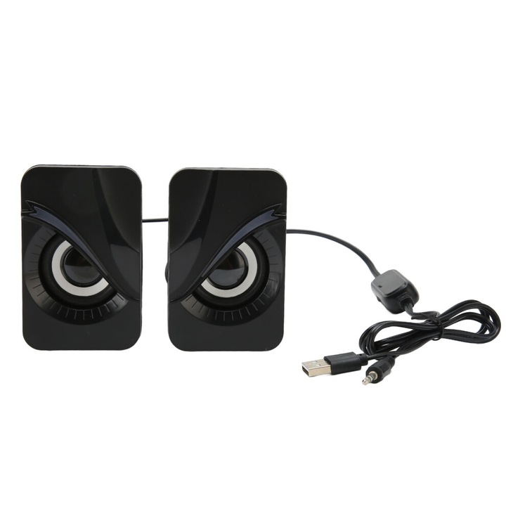 USB mini sztereó hangszóró, multi-vibráció, RGB világítás, fekete