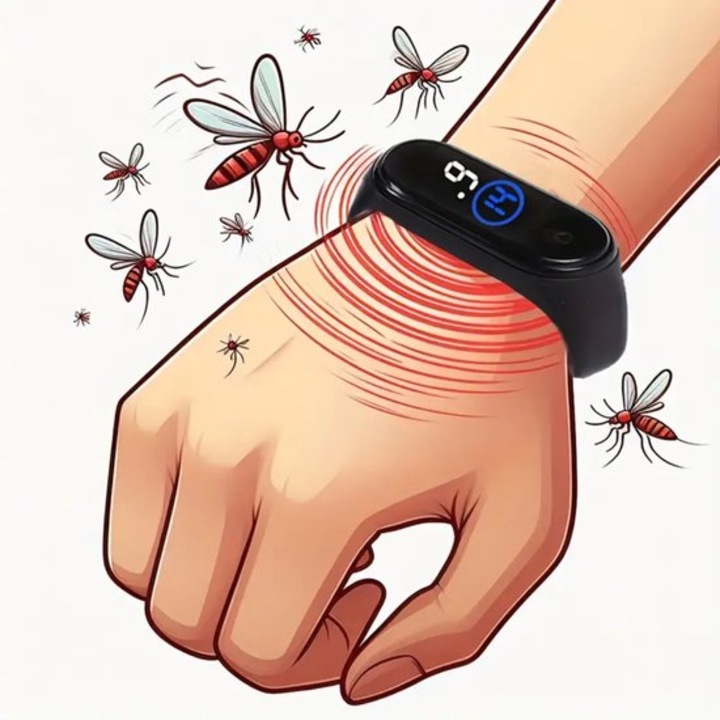 Bratara anti-tantari ajustabila impermeabila neagra USB, unisex