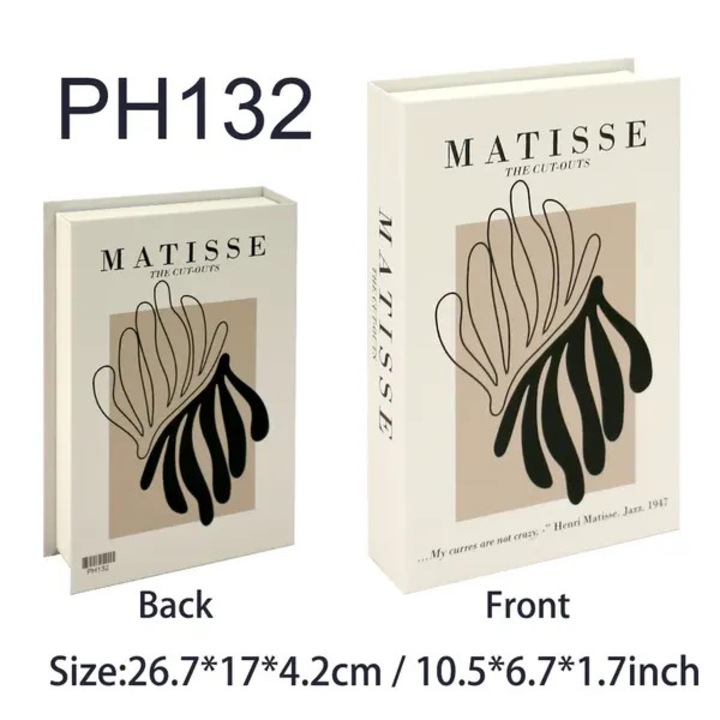 Carte decorativa falsa, cutie depozitare, 26,7x17x4,2cm, carton, alb-negru