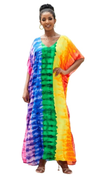Női strandruha, napvédelem, bő szabású, sokszínű, egy méret