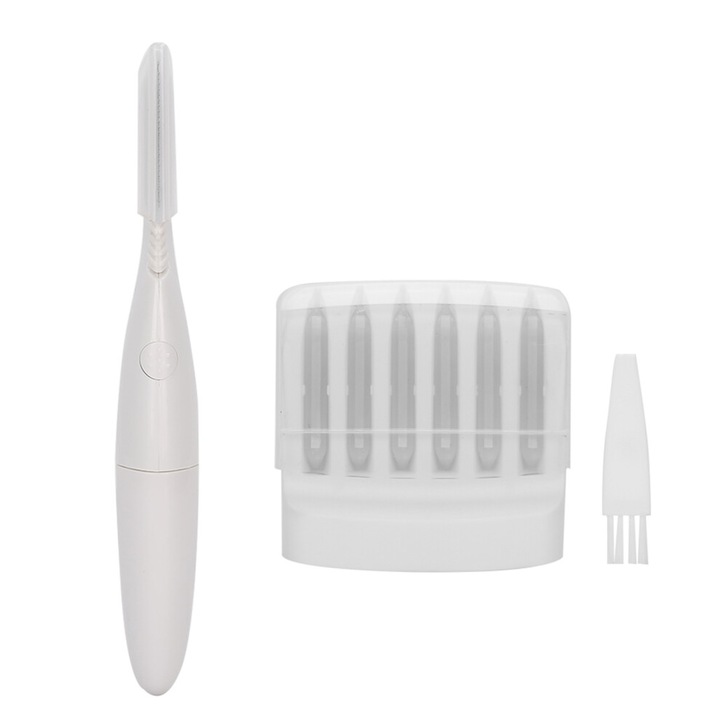 Dermaplaning precíziós borotva rozsdamentes acél pengékkel és védőkupakkal, kompakt, vízálló