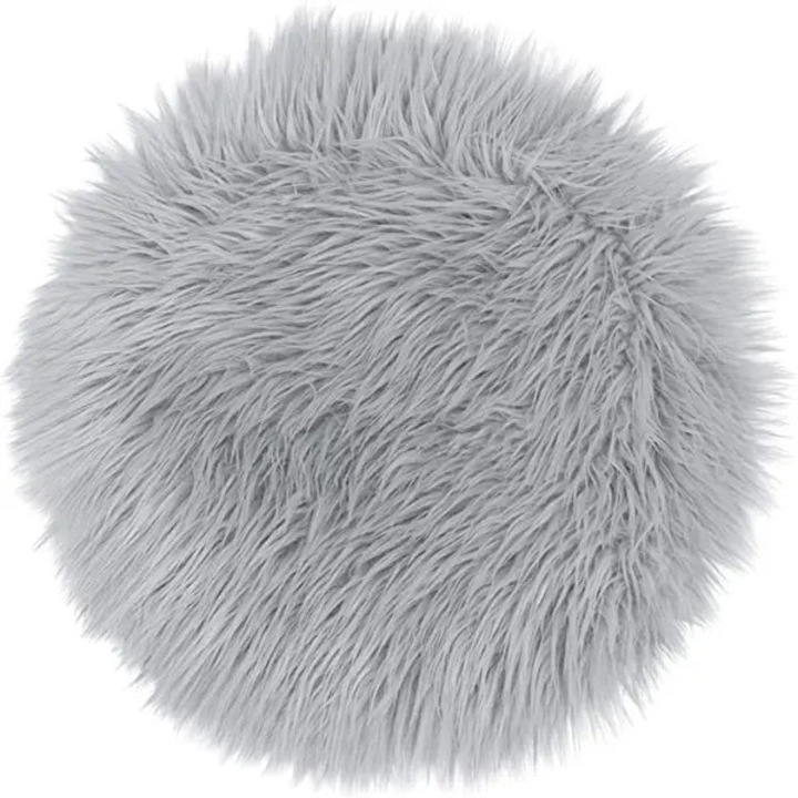 Covor rotund din blana artificiala, poliester catifelat, moale, 120x120cm