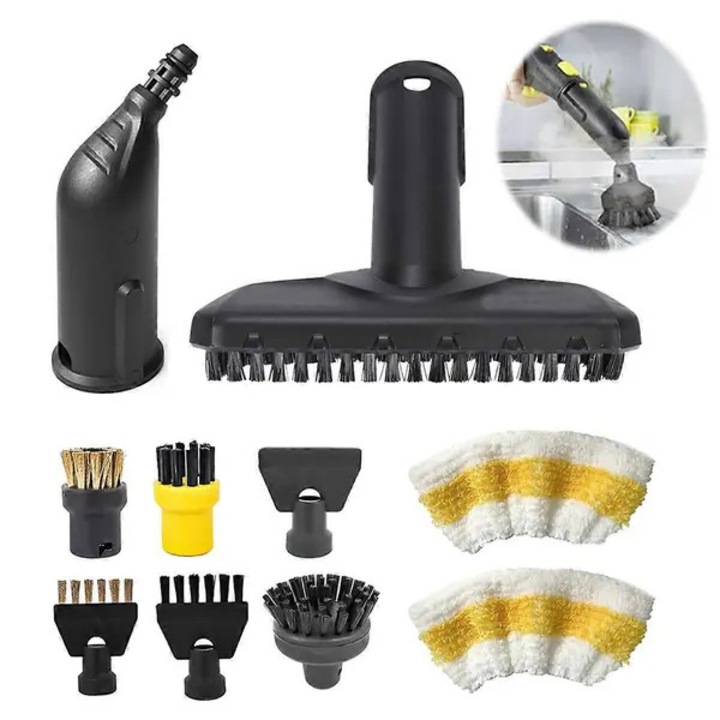 Set accesorii pentru aparat de curatat cu abur 10 piese, multicolor, universal, plastic