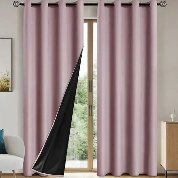 Hőszigetelő függöny, rózsaszín, 135x230cm, 2 darabos szett