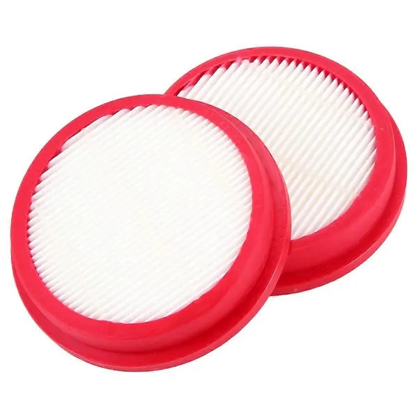 Set 2 filtre HEPA lavabile pentru aspirator Puppy T10 Pro, rosu alb, 8x8.8x1.7cm