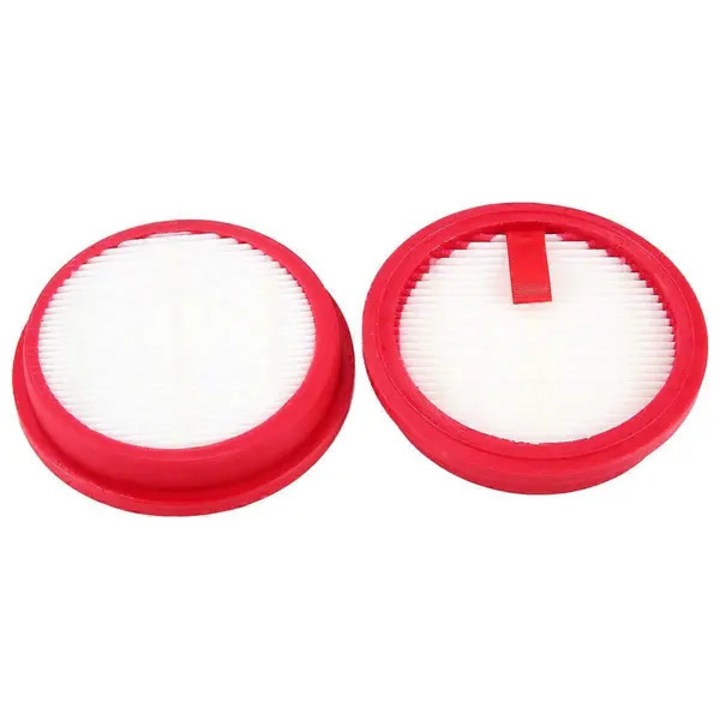 Set 2 filtre HEPA lavabile pentru aspirator Puppy T10 Pro, rosu alb, 8x8.8x1.7cm