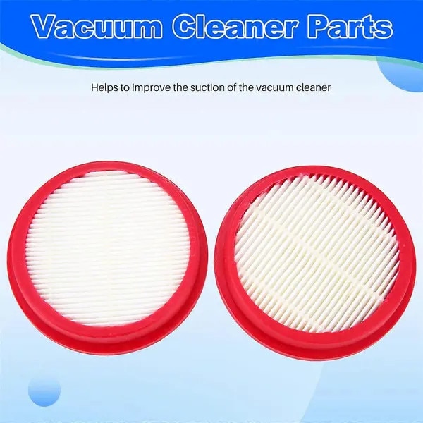 Set 2 filtre HEPA lavabile pentru aspirator Puppy T10 Pro, rosu alb, 8x8.8x1.7cm