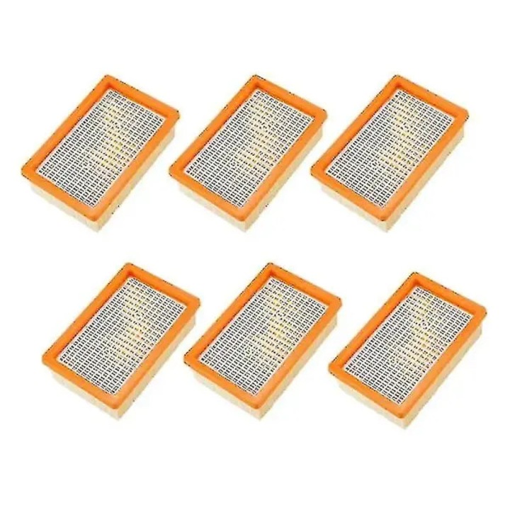 Filtru HEPA plat pentru aspirator Karcher MV4/MV5/MV6 WD4/WD5/WD6, portocaliu, 6 buc., 160 x 100 mm