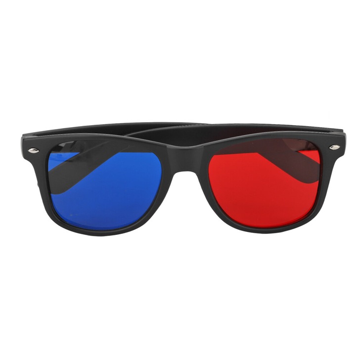 Ochelari 3D universali rosu-albastru pentru divertisment acasa