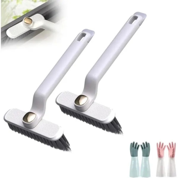 Perie rotativa pentru curatare crapaturi, 360 grade, cu peri rigizi, alb, compacta