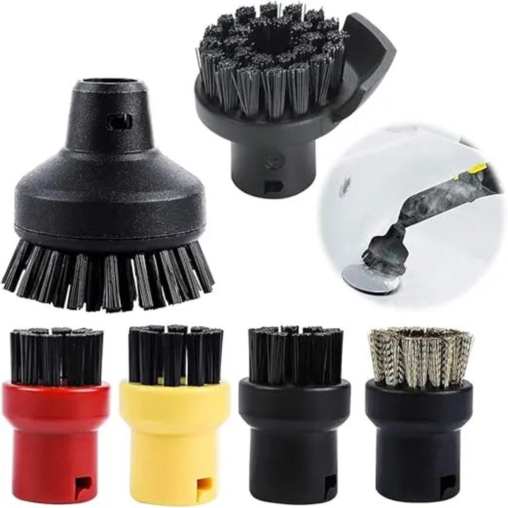 Set perii rotunde pentru curatare cu abur 6 piese multicolor