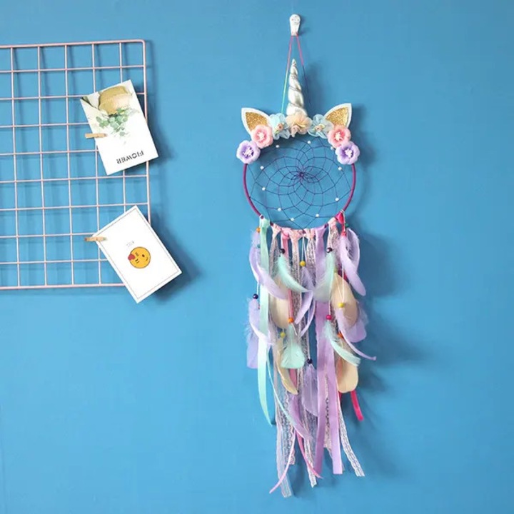 Capcana de vise unicorn, decor handmade, multicolor, 30x60cm