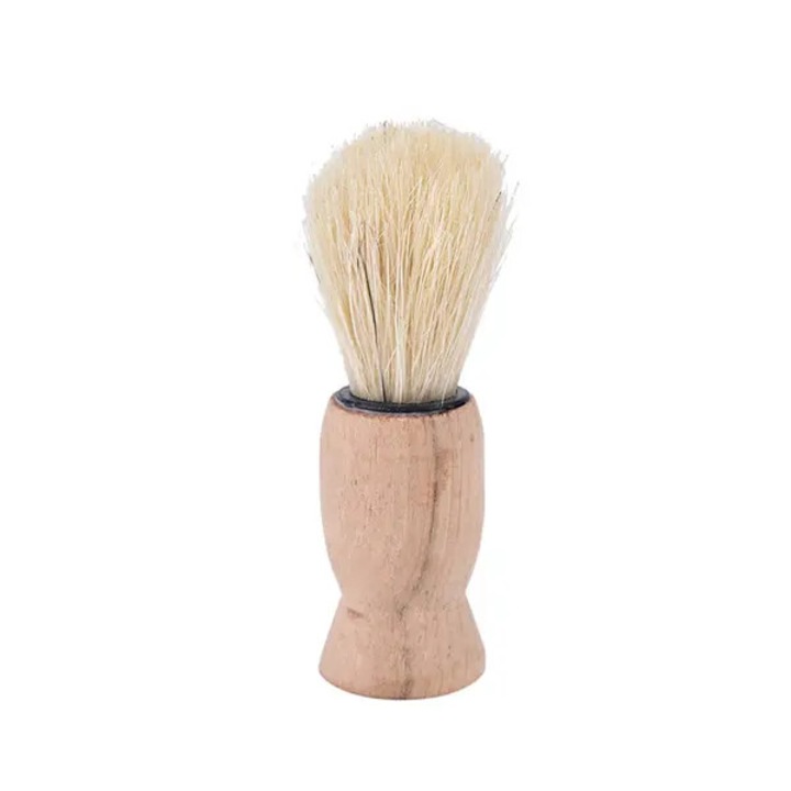 Perie de barbierit, par bursuc, maner lemn, 8x2.8cm