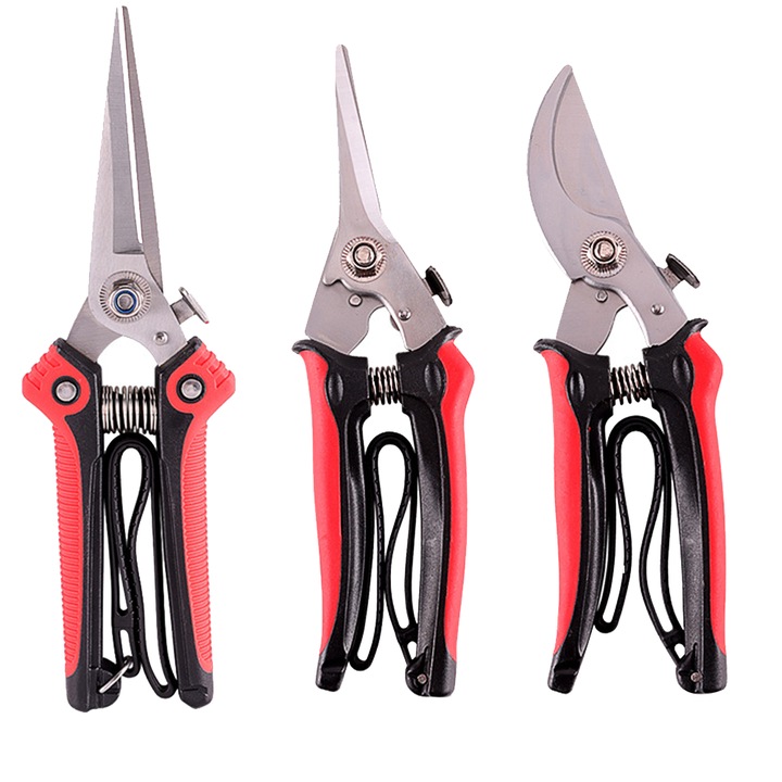 3 darabos ergonomikus metszőolló készlet, többszínű