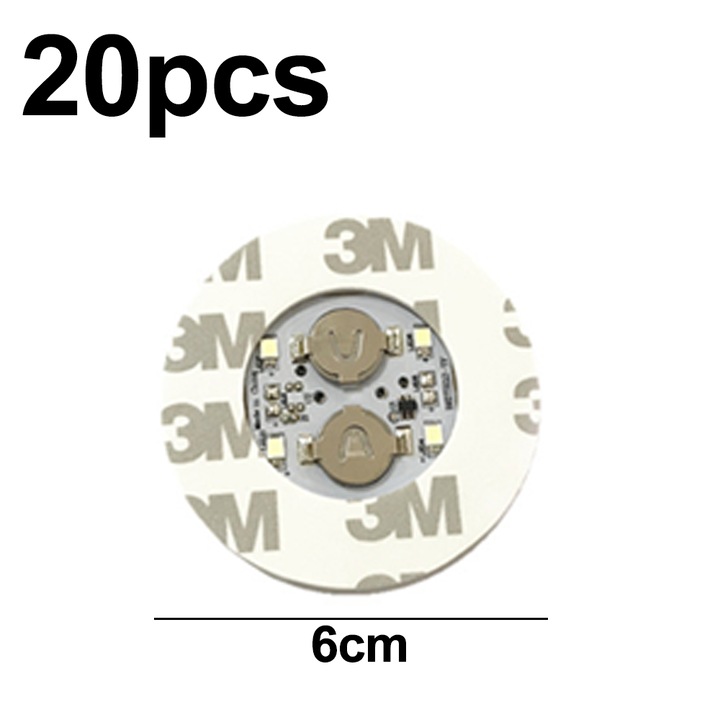 Set 20 stickere LED pentru pahare roz 3mm