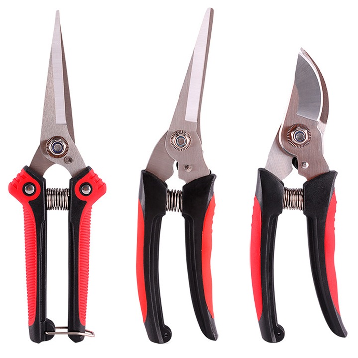 3 darabos ergonomikus metszőolló készlet, többszínű