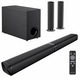 Soundbar wireless ROTTER® 2.1 cu subwoofer, Soundbar Bluetooth 5.3, Soundbar TV, Bara de sunet 300W, HDMI ARC, Dolby ATMOS, AUX, Soundbar cu bass profund, Difuzoare detasabile, Montare pe perete, Telecomanda, EQ, Cinema, Gaming, Muzica, Audio 3D, Negru