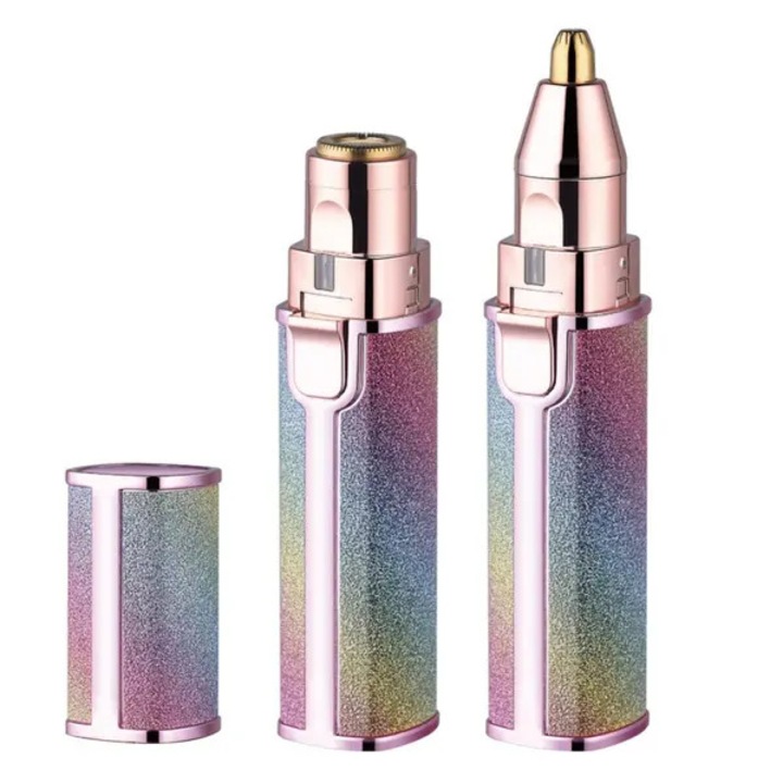 Arcepilátor és szemöldöknyíró 2 az 1-ben, többszínű, hordozható, USB, 10x3cm