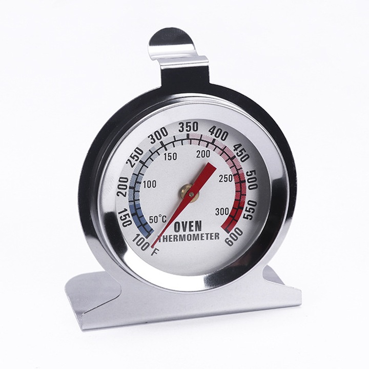 Termometru cu cadran mare pentru cuptor si gratar, dual scale, inox, 50-300C
