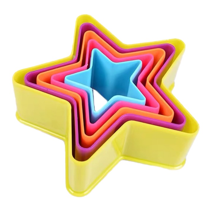 Forme prajituri rotunde, doua fete, multicolor, 7cm