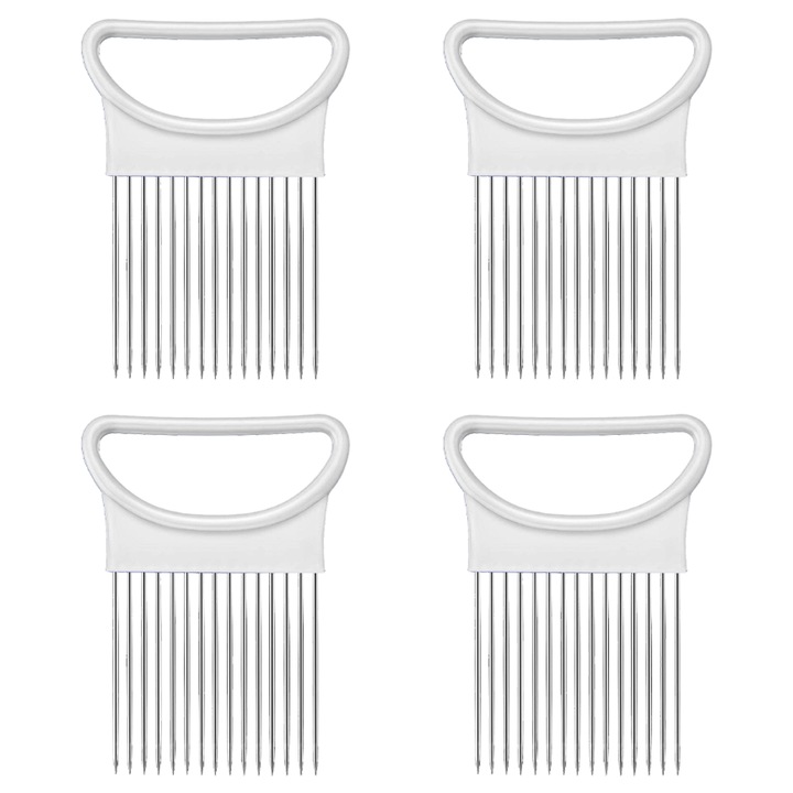 Set 4 feliatoare legume inox cu maner plastic, protectie, 15 dinti, portabil
