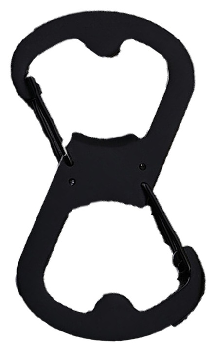 Többfunkciós karabiner kulcstartó rozsdamentes acél 2.98mm ezüst