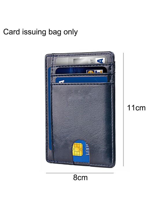 Férfi pénztárca, bőr, RFID, lopásgátló, fekete, 0.2x0.45cm