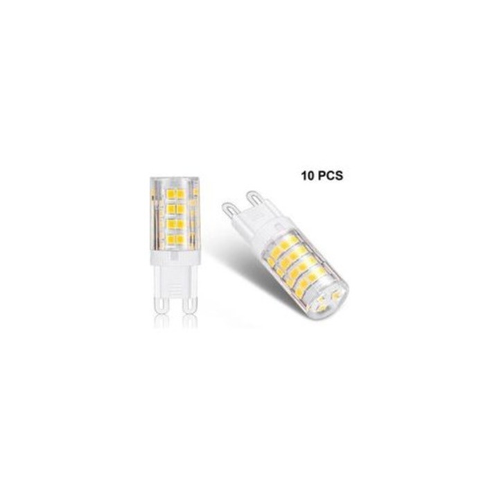 10 db LED G9 5W 3000K meleg fehér 360° 220x240V izzó készlet