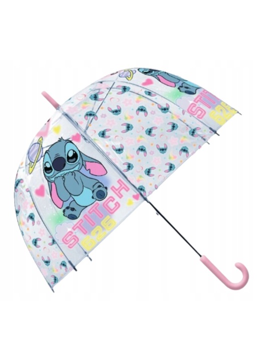 Gyermek esernyő Kids Euroswan Stitch átlátszó 46cm kézi