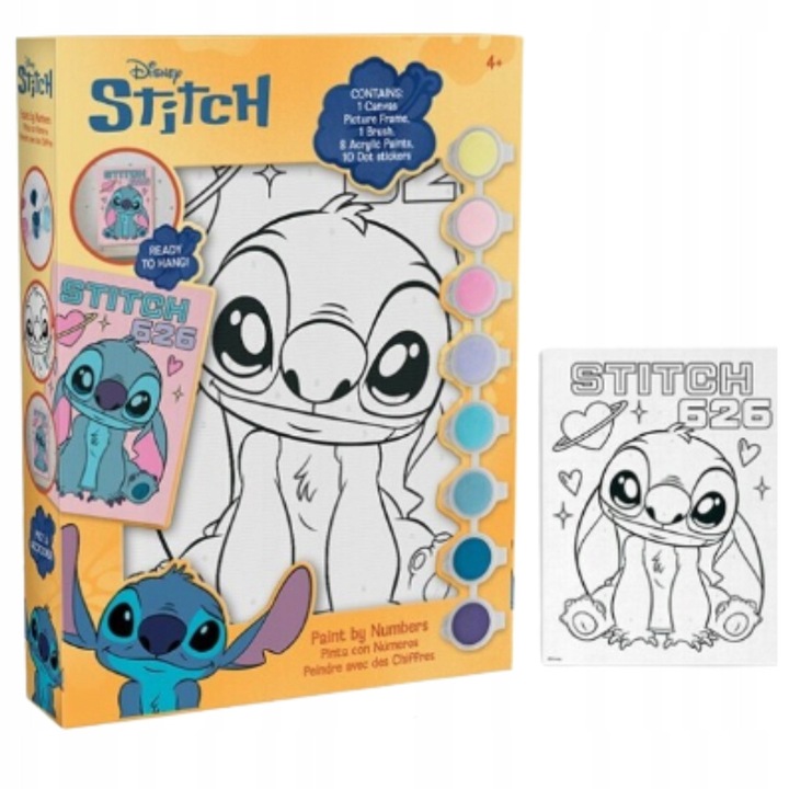 Set pictura Kids Euroswan Stitch acuarele 8 culori 20x25cm