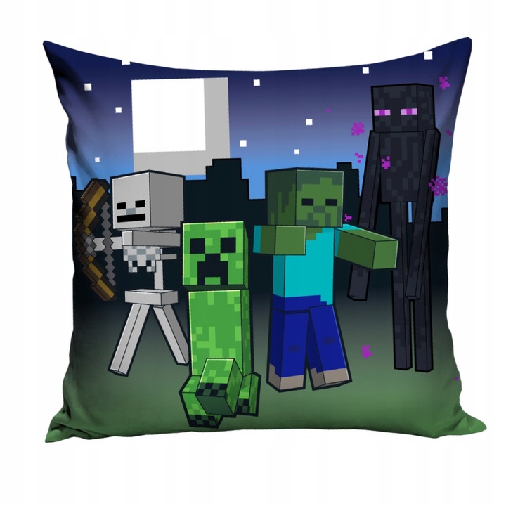 Carbotex Minecraft moby creeper zombie enderman párnahuzat 40x40cm