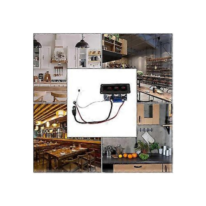 2.1 csatornás Bluetooth 5.0 mélynyomó erősítő panel fekete kék 96x48mm