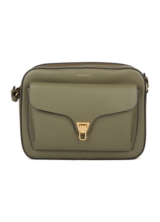 Geanta dama Coccinelle Beat Soft piele naturala verde deschis crossbody 100x110cm