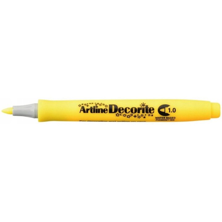 Marker Permanent TOMA Galben, Varf Pensula, Non-Toxic