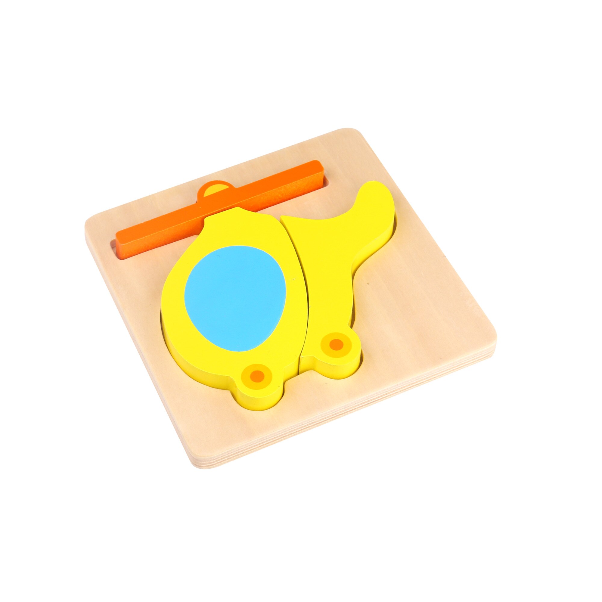 Jucarie educativa pentru copii - Mini puzzle din lemn - Elicopter