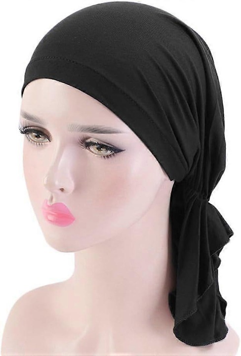 Batik turbán nőknek, modális pamut, rugalmas, fehér, univerzális méret