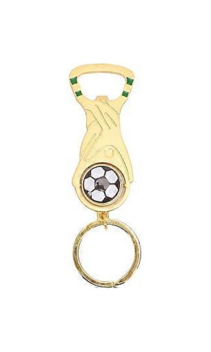 Alumínium futball labda sörnyitó kulcstartó 11.4x3.3x1.3cm