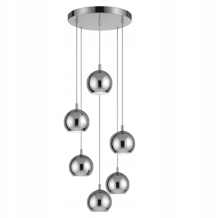 Lampa Wisząca Moderna 6 Bile Cromata GU10 Salon Jadalnia