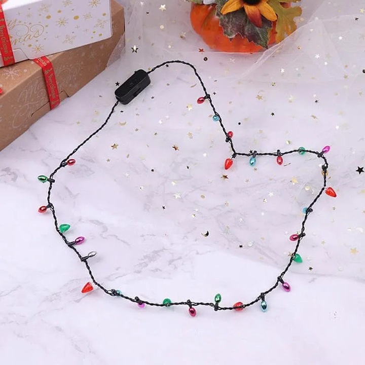 Колие LED, комплект мигащи светлини, многоцветно, 41.9см
