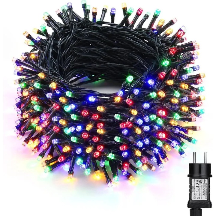 Светеща инсталация 30x0.03м, 300 LED, 8 режима, зелен кабел, за вътрешно и външно ползване