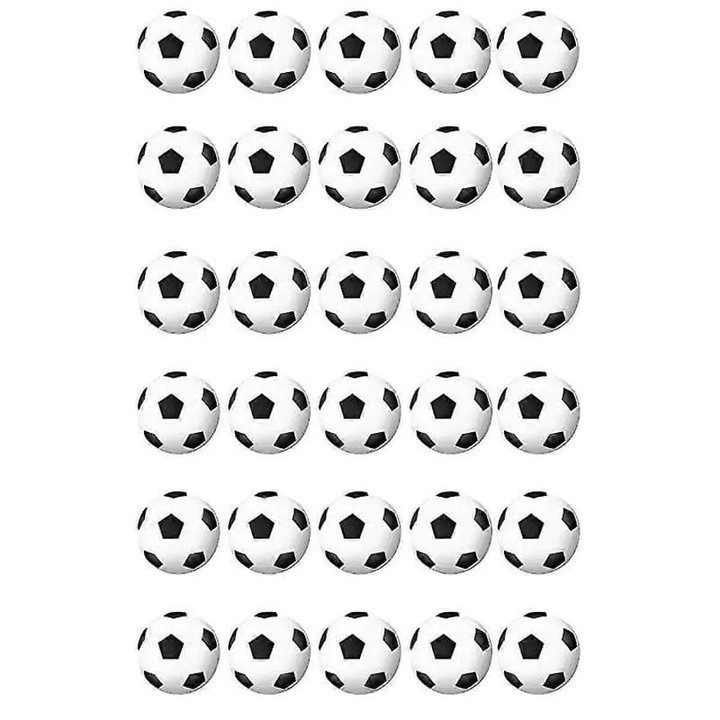 30 db mini habfoci labda szett, fehér, 4x4cm, kikapcsolódáshoz és sportpartikhoz