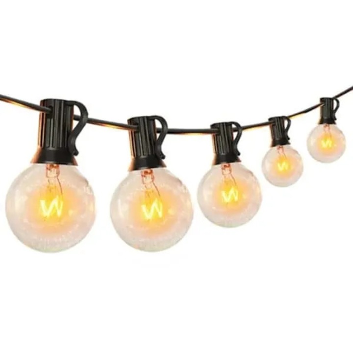 Външен гирлянд с лампички 7,5м 15 LED крушки G40 топло бяло IP44