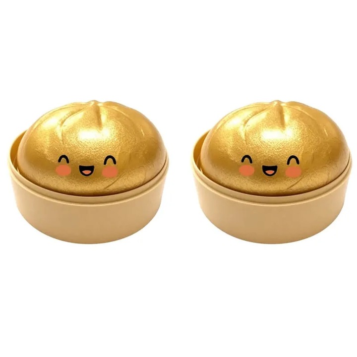 Комплект от 2 антистрес топки squishy, златисти, 10x10см