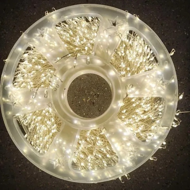 Коледна инсталация 25м 1000 LED-а топло бяла, водоустойчива