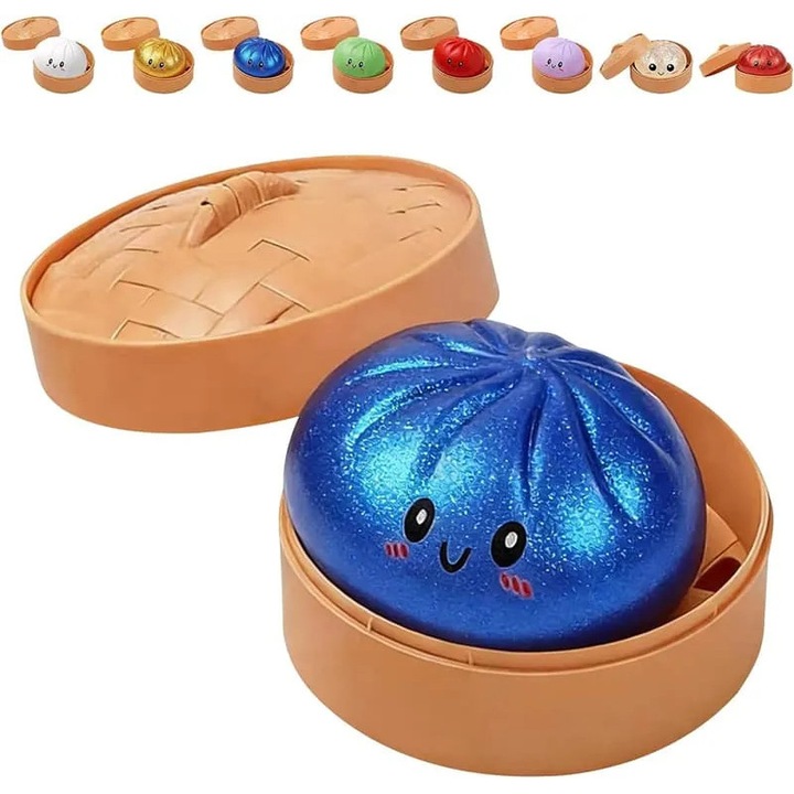 Антистрес играчка squishy кнедла, синя, 8см